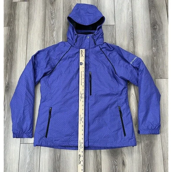 Columbia Jacket Womens XL Purple Geometric Interchange 3 In 1 Packable Hood - Picture 10 of 11
